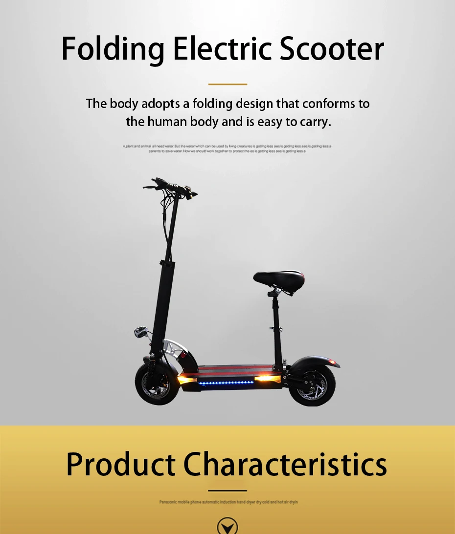 Discount 48V500W Electric Scooter 10 inch Motor Wheel 26AH Lithium Battery Adult kick e scooter No tax folding patinete electrico adulto 14