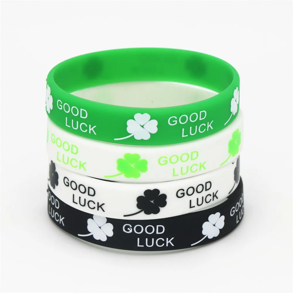 1PC New Sports Clover Good Luck Silicone Wristband Black Green White Silicone Rubber Bracelets&Bangles Girls Boys Gifts SH206
1PC New Sports Clover Good Luck Silicone Wristband Black Green White Silicone Rubber Bracelets&Bangles Girls Boys Gifts SH206
