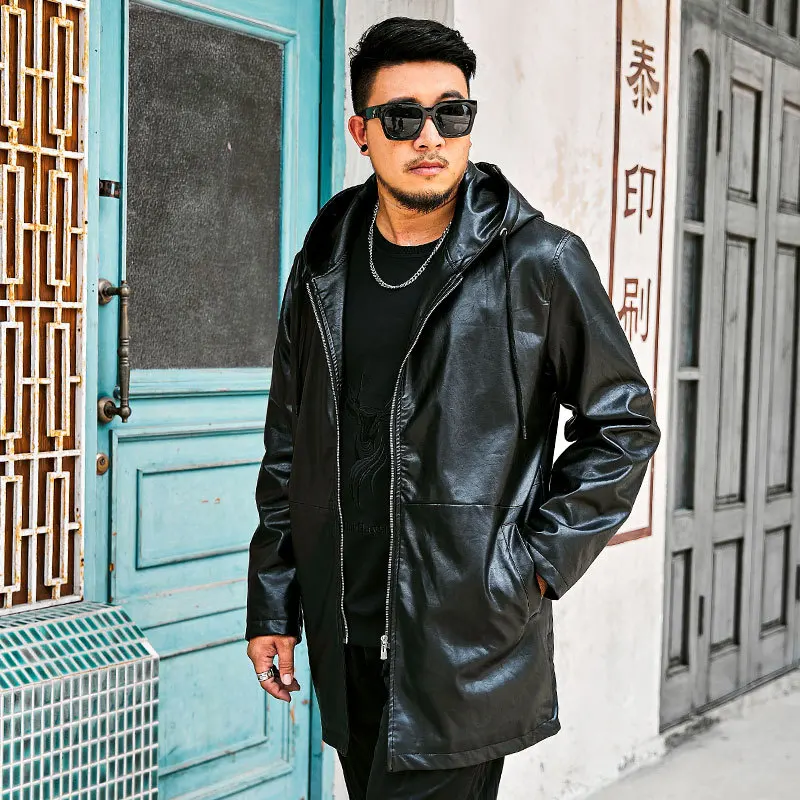 2019 Autumn and Winter new tide brand Large Size Men's Hooded Casual PU jacket Larger code XXL-7XL Suitable for 140kg
2019 Autumn and Winter new tide brand Large Size Men's Hooded Casual PU jacket Larger code XXL-7XL Suitable for 140kg