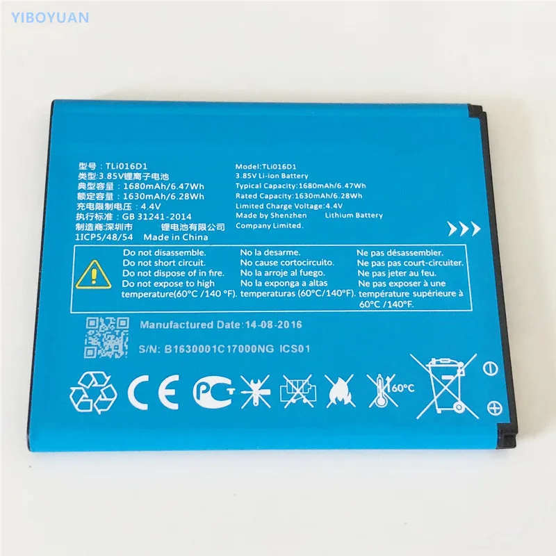 3.85V 1680mAh TLi016D1 For Alcatel One Touch U3 TLi016D7 4055U 4055J 4049D 4049X 4049G 4049Y 4049T 4049I 4049A Battery
3.85V 1680mAh TLi016D1 For Alcatel One Touch U3 TLi016D7 4055U 4055J 4049D 4049X 4049G 4049Y 4049T 4049I 4049A Battery