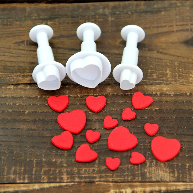 3PCS Love Heart Molds Plunger Cake Decorating Tools Cutter Mold Sugarcraft Fondant Cake Decorating DIY Tool Baking Accessories
3PCS Love Heart Molds Plunger Cake Decorating Tools Cutter Mold Sugarcraft Fondant Cake Decorating DIY Tool Baking Accessories