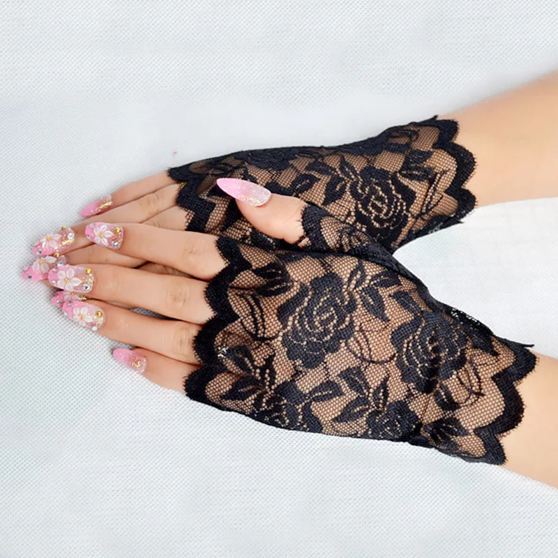 Fashion Sailor Dance Lace Black Gloves Ladies Drive UV Protection Half Finger Cover Scars Womens Gloves
Fashion Sailor Dance Lace Black Gloves Ladies Drive UV Protection Half Finger Cover Scars Womens Gloves