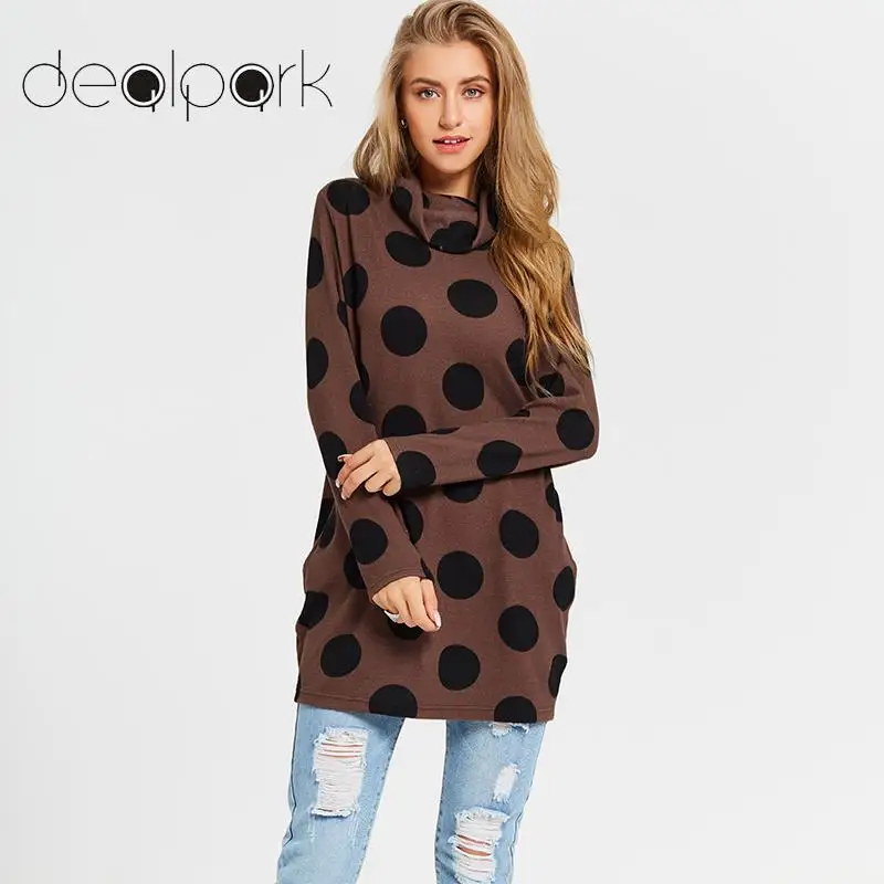 Polka Dot Print Turtleneck Sweaters Fashion 2019 Women Pullover Long Sleeve Knitted tunics Slouchy Christmas Tops female Jumpers
Polka Dot Print Turtleneck Sweaters Fashion 2019 Women Pullover Long Sleeve Knitted tunics Slouchy Christmas Tops female Jumpers