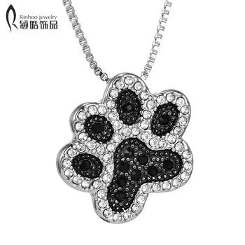 hot sale Dog Paw necklace Black White Crystal Rhinestone Pendant Necklaces Jewelry Vintage Rhodium Plated for women best gifts
hot sale Dog Paw necklace Black White Crystal Rhinestone Pendant Necklaces Jewelry Vintage Rhodium Plated for women best gifts