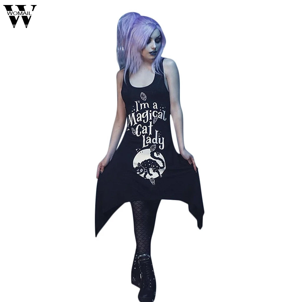 Womail Casual Dresses Women's Summer Sleevless Funny Printed Gothic Street Punk Wind Cosplay Dresses For Ladies June3 Vestido
Womail Casual Dresses Women's Summer Sleevless Funny Printed Gothic Street Punk Wind Cosplay Dresses For Ladies June3 Vestido