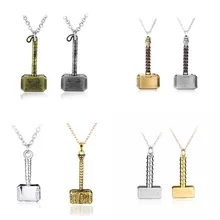 Vingadores da Marvel Thor Martelo Pingente Colares Endgame Thor Arma Declaração Esmalte Colar de Jóias Melhor Amigo Presente de Formatura(China)