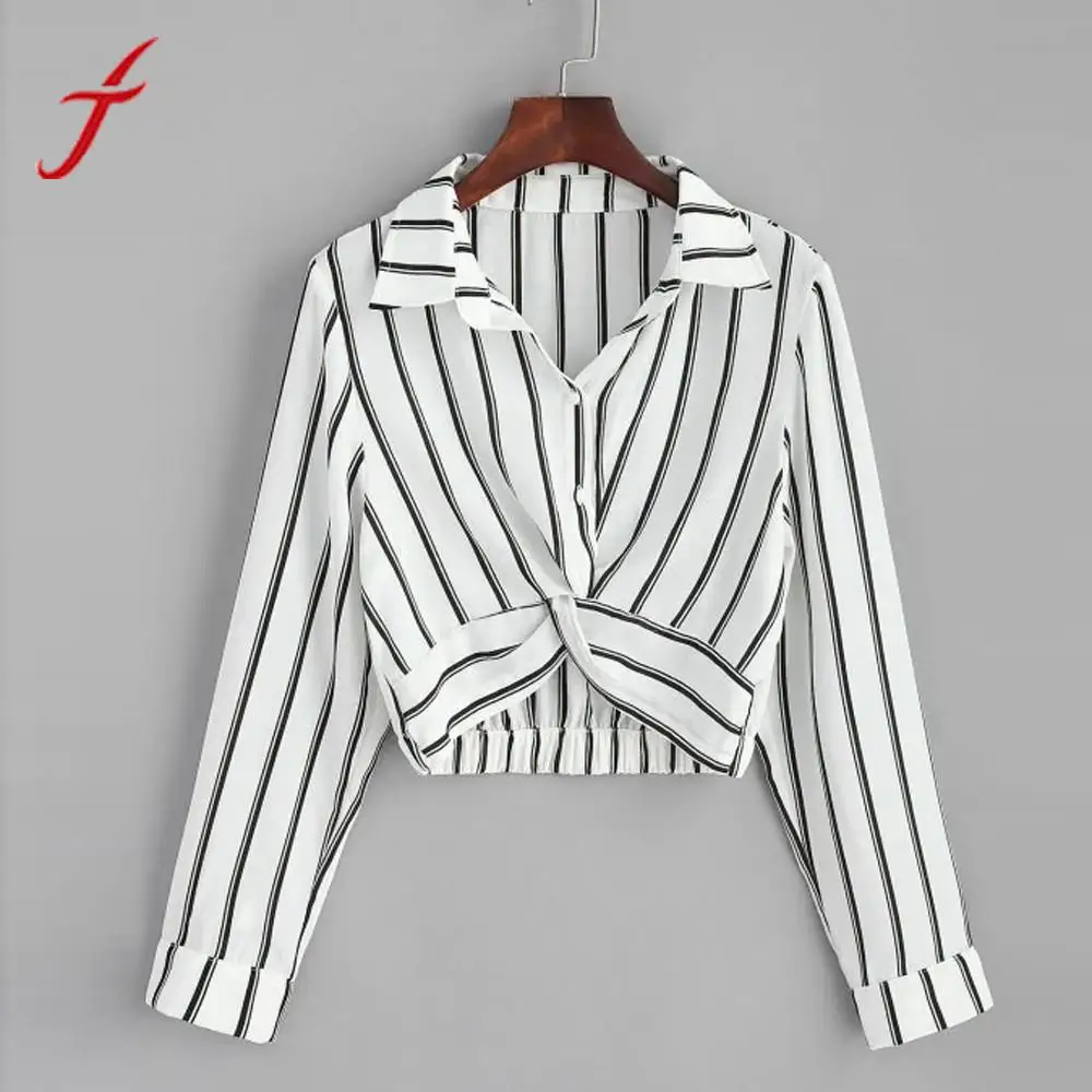 Feitong Sexy Women Striped Blouse 2019 Autumn Long Sleeve Blusas Femme Turn-down Collar Button Crop Short Shirt
Feitong Sexy Women Striped Blouse 2019 Autumn Long Sleeve Blusas Femme Turn-down Collar Button Crop Short Shirt