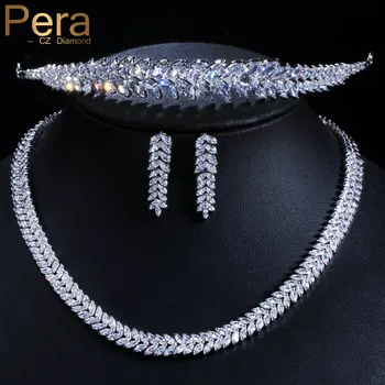 Pera Sparkling AAA+ Cubic Zirconia Marquise Shape Necklace Earrings Wedding Tiara Hair Bridal Jewelry Accessories For Women J021
Pera Sparkling AAA+ Cubic Zirconia Marquise Shape Necklace Earrings Wedding Tiara Hair Bridal Jewelry Accessories For Women J021