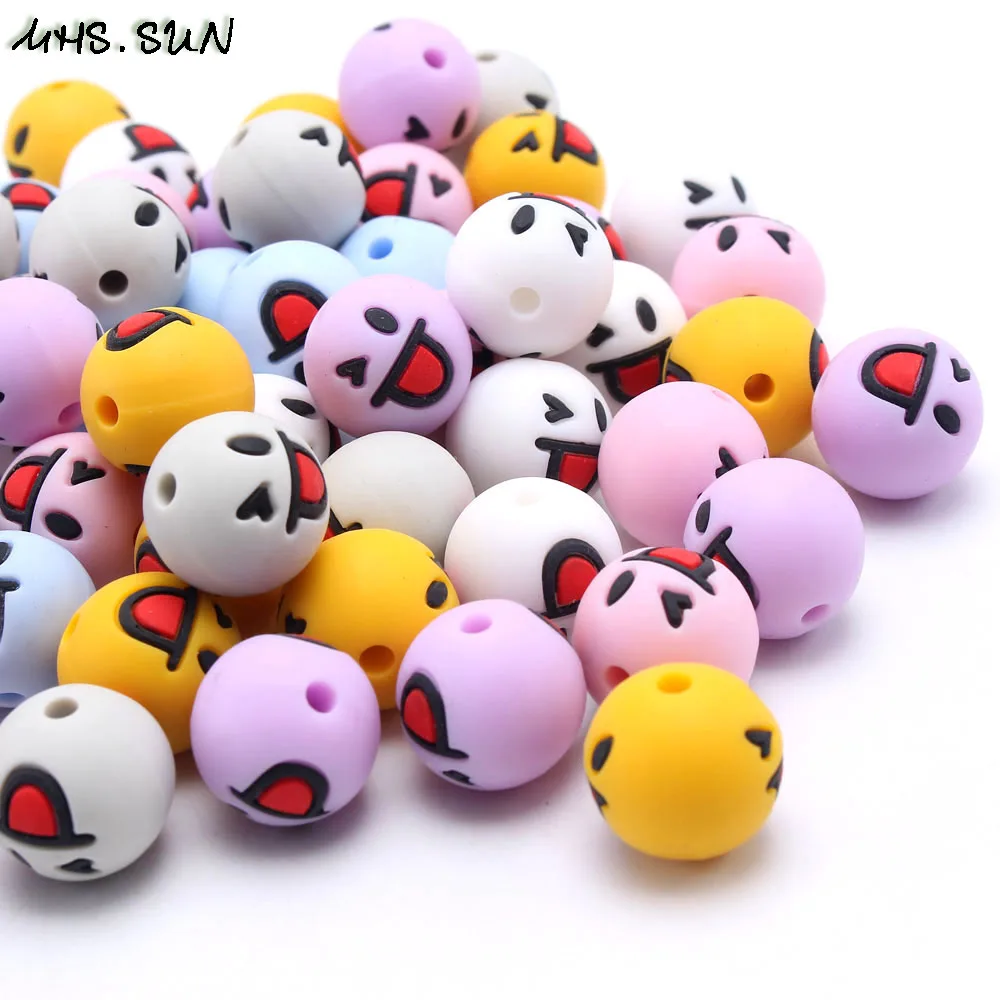 MHS.SUN Cute baby silicone teether 30pcs soft smiling face chewing beads for newborn teething pacifier chain nursing necklace
MHS.SUN Cute baby silicone teether 30pcs soft smiling face chewing beads for newborn teething pacifier chain nursing necklace
