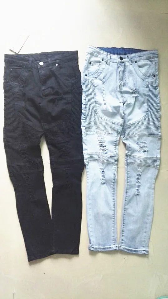 Мужские прямые облегающие байкерские джинсы от известного бренда джинсовые