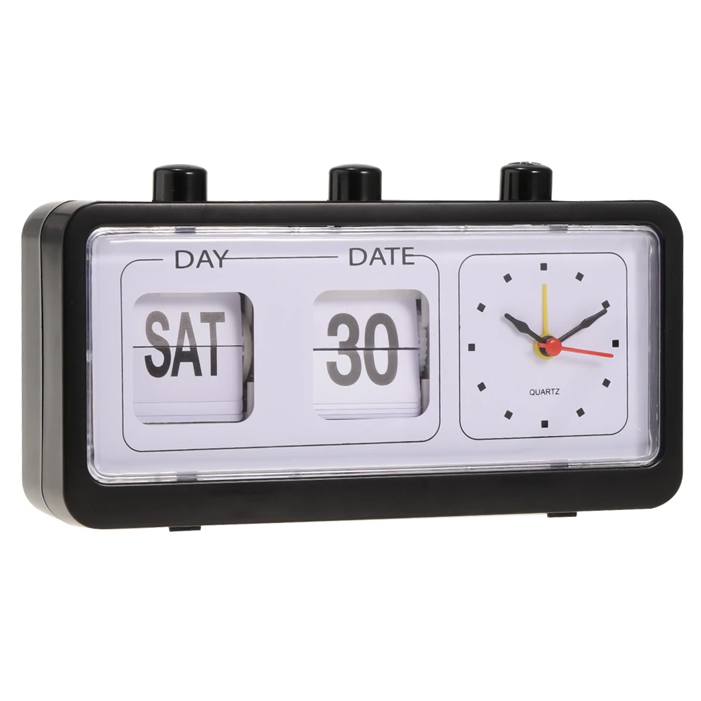 1 Piece Retro Flip Clock Digtal Flip Day Date Time Display Clock 2 Colors Optional 1 Piece Retro Flip Clock Digtal Flip Day Date Time Display Clock 2 Colors Optional