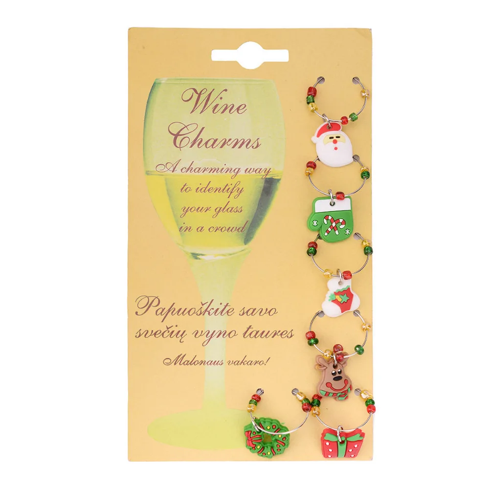 New Year Gift 1Set/6PCs Christmas Series Wine Glass Charms Set Fit Christmas Table Decor Wine Jewelry For Home Navidad
New Year Gift 1Set/6PCs Christmas Series Wine Glass Charms Set Fit Christmas Table Decor Wine Jewelry For Home Navidad