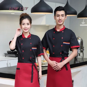 New style star hotel chef clothing short sleeve chef uniforms summer restaurant restaurant chef long overalls M-3XL big size
New style star hotel chef clothing short sleeve chef uniforms summer restaurant restaurant chef long overalls M-3XL big size