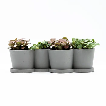 Creative Four-connection Cement Flowerpots Including Base Tray Suitable for Succulent Plants Combination Pots
Creative Four-connection Cement Flowerpots Including Base Tray Suitable for Succulent Plants Combination Pots