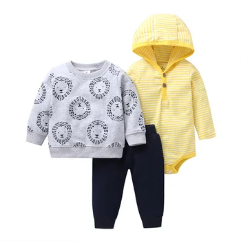 autumn outfit fashion baby boy set newborn clothes long sleeve Sweater+hooded bodysuit stripe+pants new born clothing 2020
autumn outfit fashion baby boy set newborn clothes long sleeve Sweater+hooded bodysuit stripe+pants new born clothing 2020