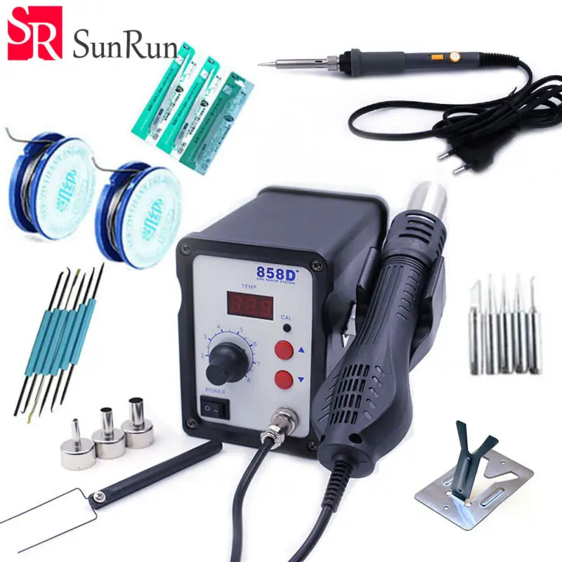110v/220v 858D+ digital hot air rework station with soldering iron gun welding mobile phone repair dedicated for welding
110v/220v 858D+ digital hot air rework station with soldering iron gun welding mobile phone repair dedicated for welding