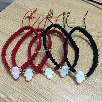 5pcs Snow White Synthetic Fire Opal Fatima Hand/Hamsa Handknitted Adjustable Bracelet for Gift
5pcs Snow White Synthetic Fire Opal Fatima Hand/Hamsa Handknitted Adjustable Bracelet for Gift