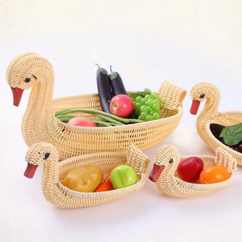 Creative Goose Rattan Basket Animal Shape Environmental Protection Woven Fruit and Vegetable Food Storage Basket Organization
Creative Goose Rattan Basket Animal Shape Environmental Protection Woven Fruit and Vegetable Food Storage Basket Organization