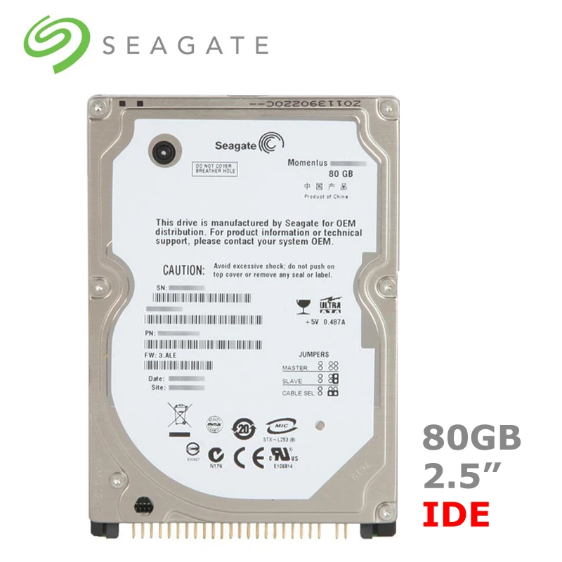 Seagate 80GB 2.5" IDE PATA 4200-5400rpm HDD Internal Hard Drives disk for Laptop Notebook disco duro interno
Seagate 80GB 2.5" IDE PATA 4200-5400rpm HDD Internal Hard Drives disk for Laptop Notebook disco duro interno