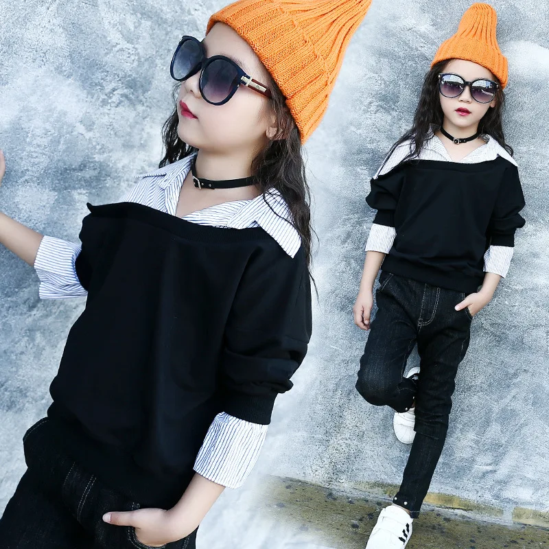 Girl's Long Sleeve Button-Down Collar Fake 2PCs Loose Fit Hoodies Solid Color Fashion Streetwear Hoodies
Girl's Long Sleeve Button-Down Collar Fake 2PCs Loose Fit Hoodies Solid Color Fashion Streetwear Hoodies