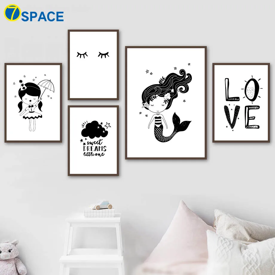 Umbrella Cloud Mermaid Nursery Wall Art Canvas Painting Nordic Posters And Prints Black White Wall Pictures Baby Girl Room Decor
Umbrella Cloud Mermaid Nursery Wall Art Canvas Painting Nordic Posters And Prints Black White Wall Pictures Baby Girl Room Decor