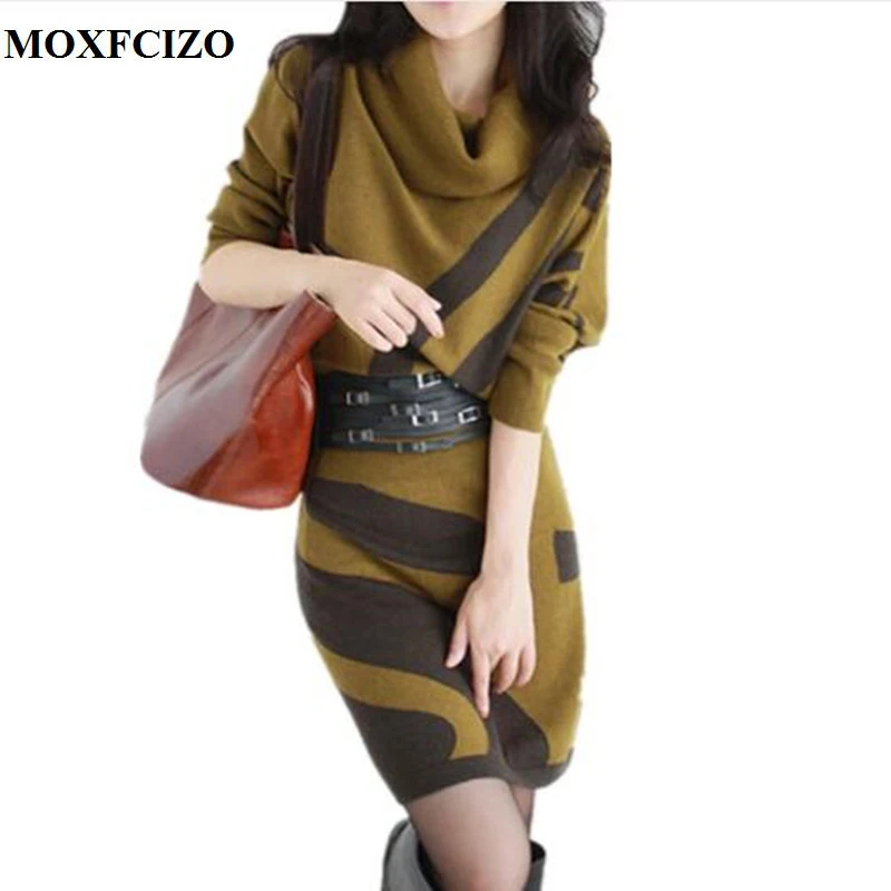 MOXFCIZO Autumn Winter Women Dresses Long Sleeve Knit Sweater Dress Turtleneck Slim Lady Accept waist Package hip dresses Women
MOXFCIZO Autumn Winter Women Dresses Long Sleeve Knit Sweater Dress Turtleneck Slim Lady Accept waist Package hip dresses Women