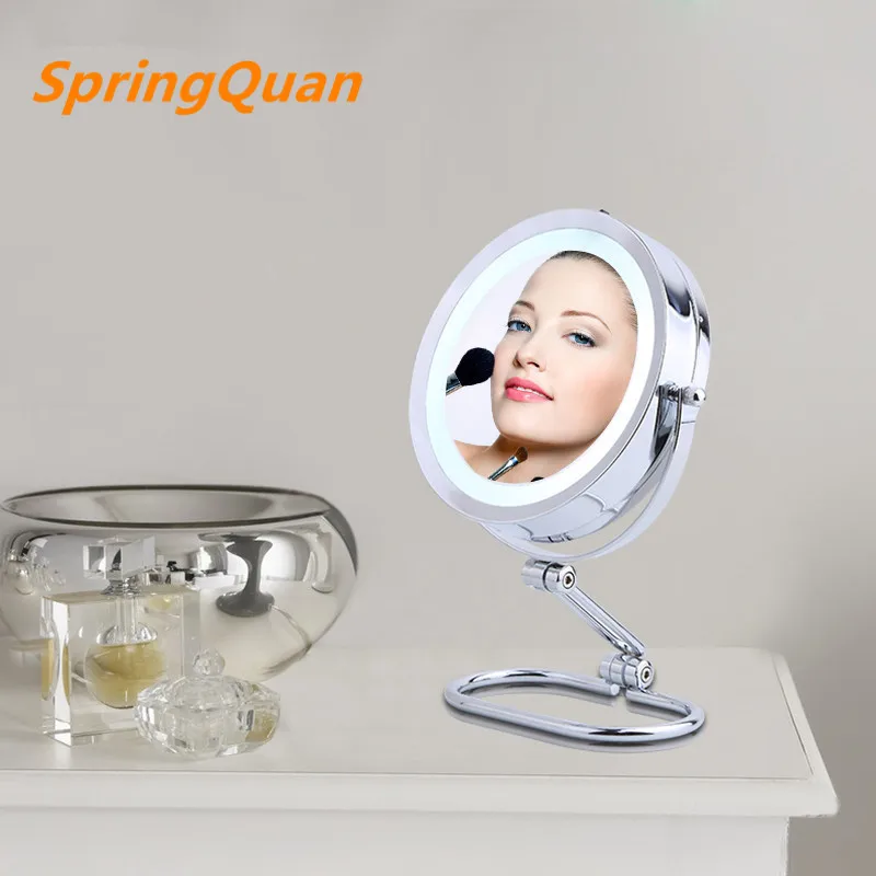 7 inch fashion high-definition with LED desktop makeup mirror collapsible Double sided mirror 10X magnifying bedroom decoration
7 inch fashion high-definition with LED desktop makeup mirror collapsible Double sided mirror 10X magnifying bedroom decoration