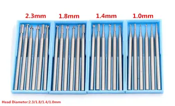 Dental Tungsten carbide burs 6pcs/box(6 model per box) head dia 1.0/1.4/1.8/2.3mm
Dental Tungsten carbide burs 6pcs/box(6 model per box) head dia 1.0/1.4/1.8/2.3mm