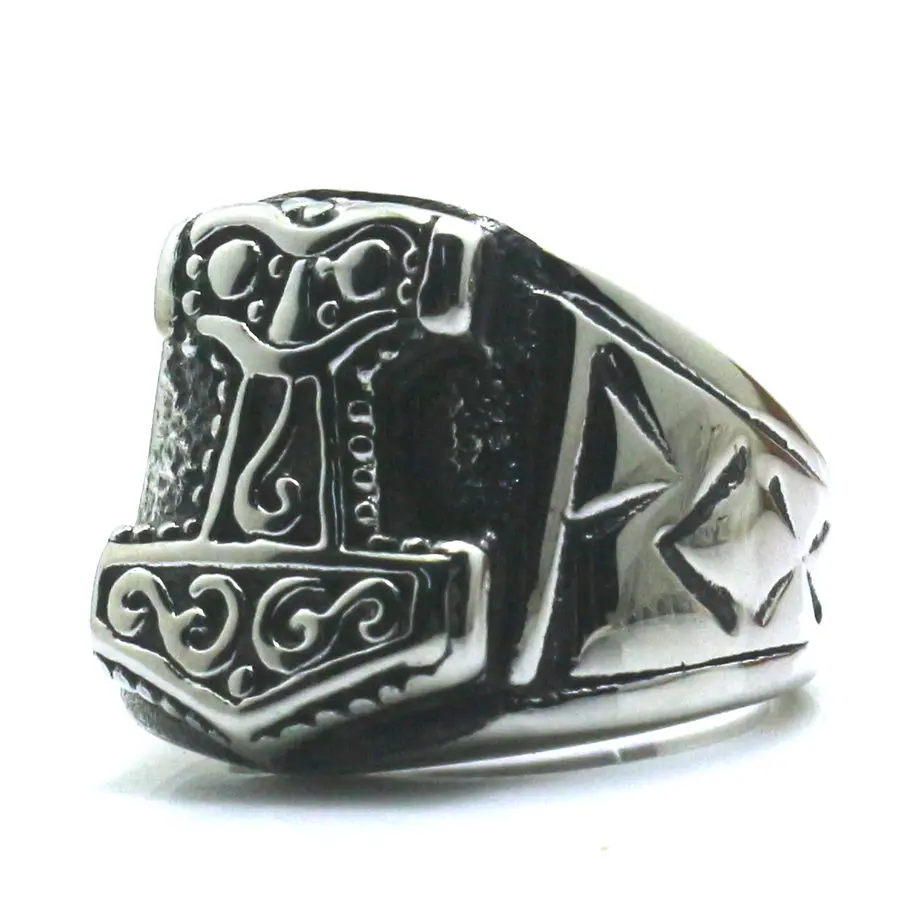 Size 8 to Size 16 Mens Boys 316L Stainless Steel Punk Gothic Classic Thor's Hammer Silver Ring Newest
Size 8 to Size 16 Mens Boys 316L Stainless Steel Punk Gothic Classic Thor's Hammer Silver Ring Newest