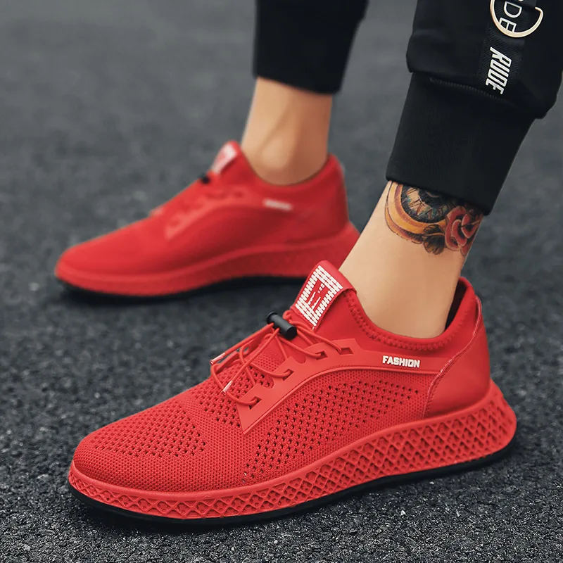 Summer Solid Color Flying Mesh Sports Shoes Men's Comfortable Breathable Mesh Casual Tide Shoes Running Fitness Men's Shoes
Summer Solid Color Flying Mesh Sports Shoes Men's Comfortable Breathable Mesh Casual Tide Shoes Running Fitness Men's Shoes