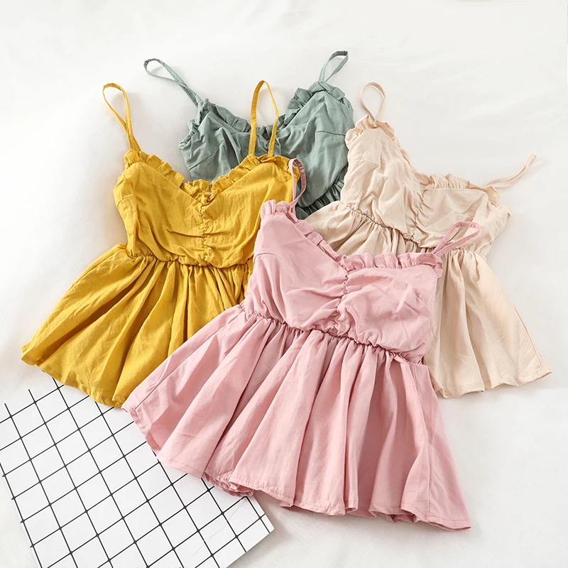 2019 Women Summer Sleeveless Strapless Basic Ruffles Shirt Casual Short Slim High Waist Mesh Gauze Pullover Blouse Pleated Tops
2019 Women Summer Sleeveless Strapless Basic Ruffles Shirt Casual Short Slim High Waist Mesh Gauze Pullover Blouse Pleated Tops