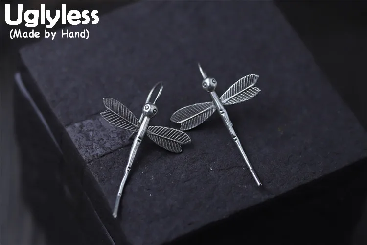 Uglyless S 925 Vulcanized Black Silver Lifelike Dragonfly Earrings Handmade Women Lovely Insect Brincos Old Designer Fine Jewel
Uglyless S 925 Vulcanized Black Silver Lifelike Dragonfly Earrings Handmade Women Lovely Insect Brincos Old Designer Fine Jewel