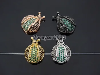 Black & Green Zircon Gems Stone Pave Ladybug Beetle Bracelet Connectore Charm Beads Gold Silver Rose Gold Gunmetal 10Pcs/Pack
Black & Green Zircon Gems Stone Pave Ladybug Beetle Bracelet Connectore Charm Beads Gold Silver Rose Gold Gunmetal 10Pcs/Pack