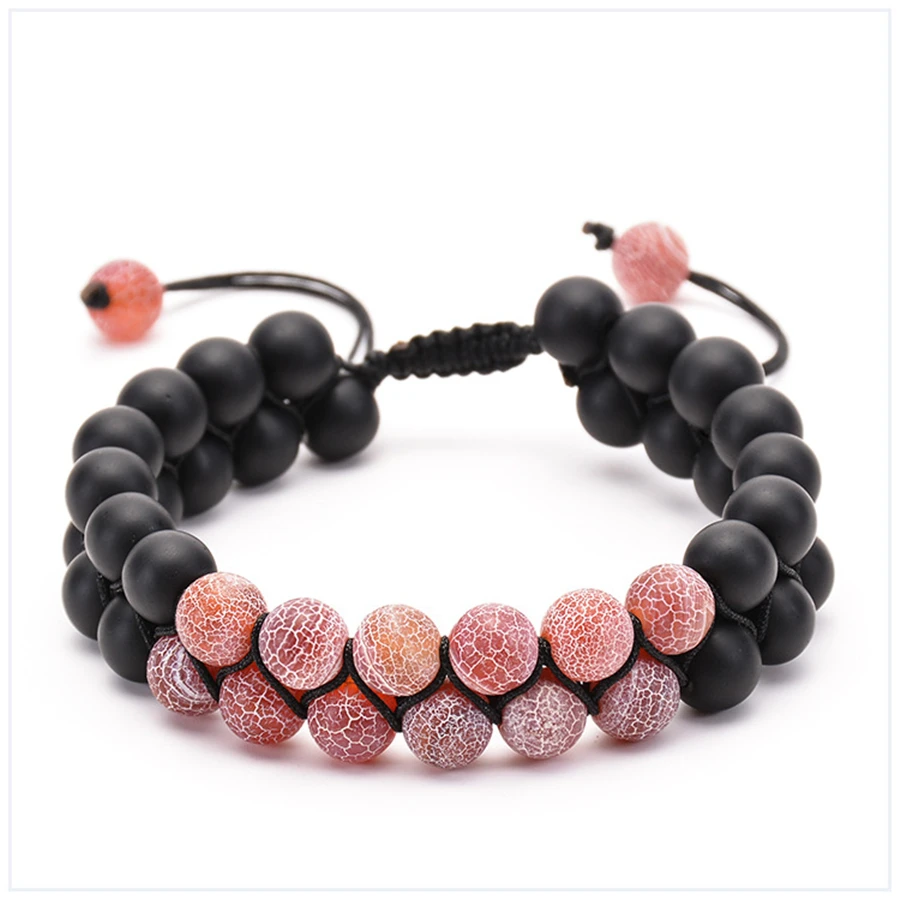 Trendy 2 Strands Wrap Bracelet Natural Black Onyx Frosted Pink Quartz Adjustable Bracelet For Women Men Best Gift Waving Jewelry
Trendy 2 Strands Wrap Bracelet Natural Black Onyx Frosted Pink Quartz Adjustable Bracelet For Women Men Best Gift Waving Jewelry