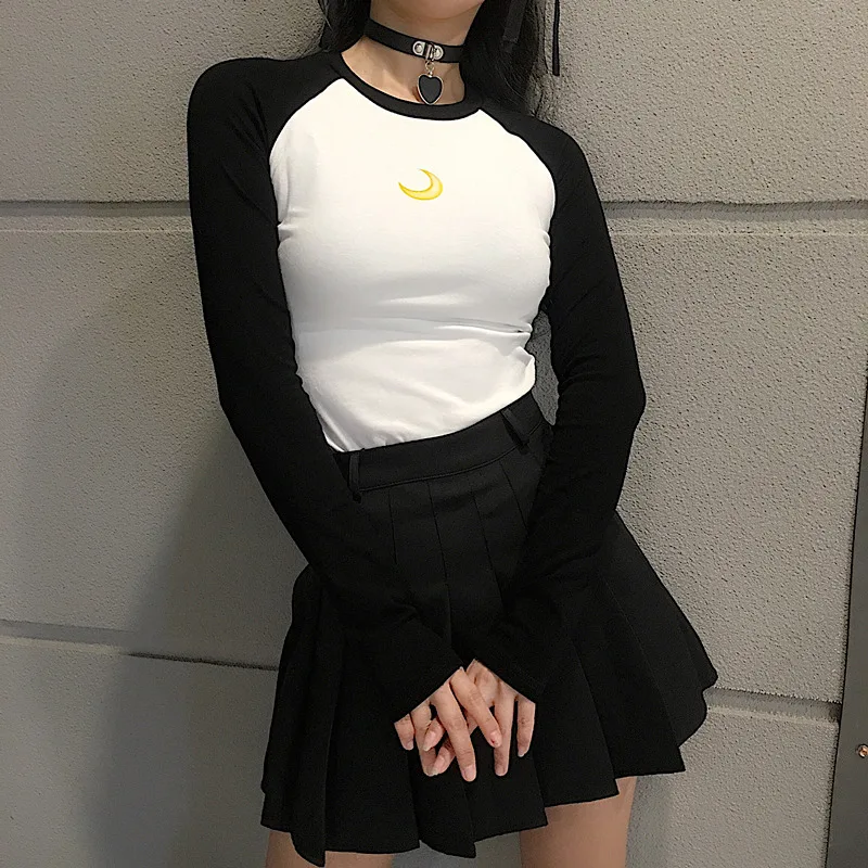 2019 New Arrival Spring Summer Gothic G Harajuku Black White T-Shirts Moon Printed Long Sleeve Women T Shirt Slim Tops Tee
2019 New Arrival Spring Summer Gothic G Harajuku Black White T-Shirts Moon Printed Long Sleeve Women T Shirt Slim Tops Tee