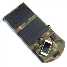 10W Portable Solar Panel Charger Solar Cell Charger For Mobile Phones/Power Bank Dual USB Output Camouflage Green High Quality