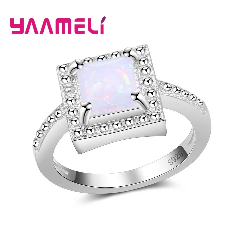 Women Female Crystal Square Design Opal Finger Rings Good Sale 925 Sterling Silver Jewelry Bijoux Accessories Present
Women Female Crystal Square Design Opal Finger Rings Good Sale 925 Sterling Silver Jewelry Bijoux Accessories Present