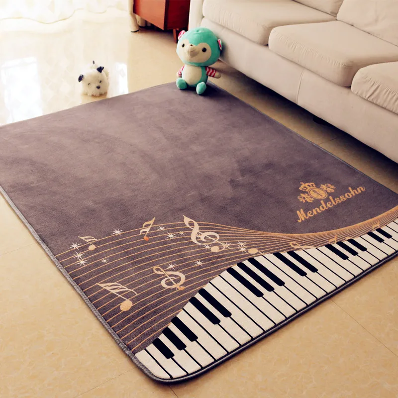 

Piano Notes Carpets For Living Room Home Area Rugs For Bedroom Shelf Drum Floor Mat Cartoon Carpet Kids Room Anti-Slip 130X150CM