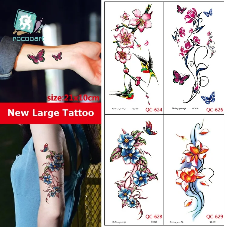 Rocooart QC Large Flowers Tattoo Stickers Women Makeup Tatuajes Body Art Tattoo Sleeves Colorful Temporary Flash Taty Tatuagem
Rocooart QC Large Flowers Tattoo Stickers Women Makeup Tatuajes Body Art Tattoo Sleeves Colorful Temporary Flash Taty Tatuagem