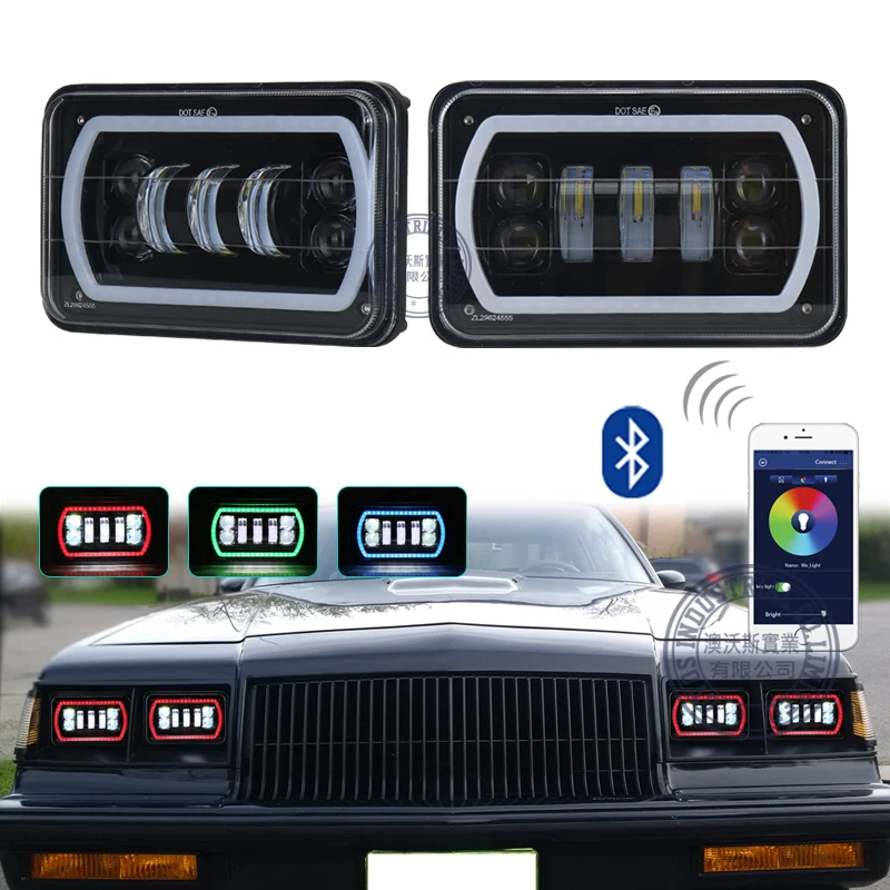 4x6" 30W LED Headlight RGB DRL with Bluetooth Led Driving Lamps For Ford Trucks 4x4 Offroad Vehicles
4x6" 30W LED Headlight RGB DRL with Bluetooth Led Driving Lamps For Ford Trucks 4x4 Offroad Vehicles