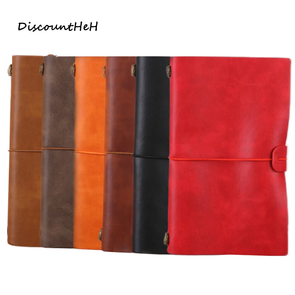 Image 6 Colors Retro Leather Bound Notebook Travel Journal Handmade Memory Vintage Style Notepad School Office Stationery Supplies