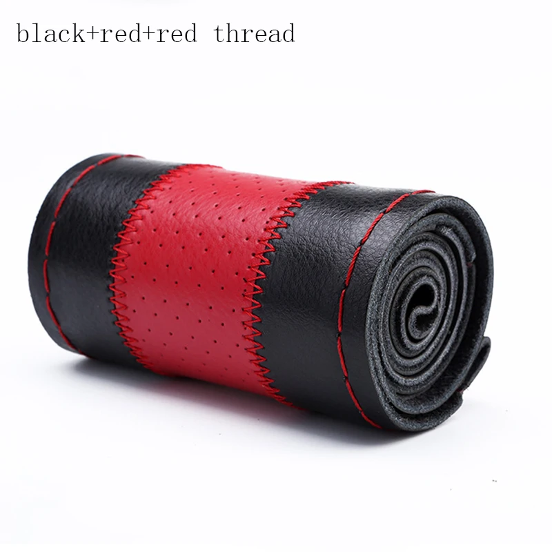 Car Steering Wheel Cover Genuine Leather with hole Braid With red Needle Thread Fashionable Car-Styling Interior Accessory
Car Steering Wheel Cover Genuine Leather with hole Braid With red Needle Thread Fashionable Car-Styling Interior Accessory