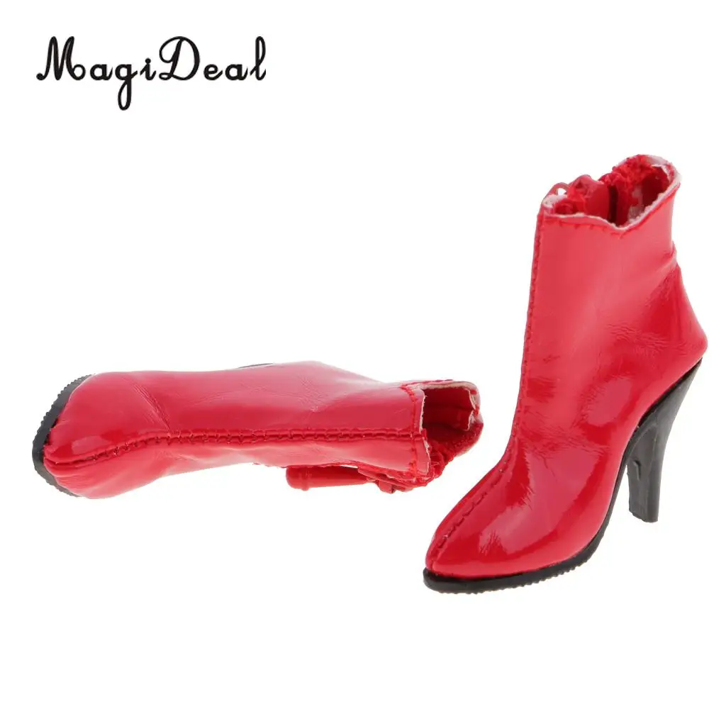 MagiDeal 1/6 Scale PU Leather Female High Heels Ankle Boots Shoes for 12 Inch Action Figure Body Model Acc Girls Gift 3Colors