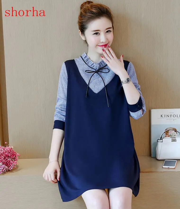 shorha autumn clothes for pregnant women long sleeve ruffles stand collar maternity blouses striped patchwork preppy style
shorha autumn clothes for pregnant women long sleeve ruffles stand collar maternity blouses striped patchwork preppy style