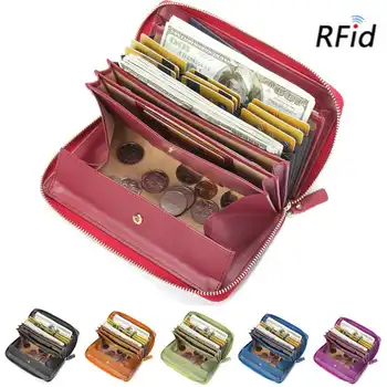 Fashion Genuine Leather Wallet for Women Female RFID Blocking Holder Wallets Travel Zipper Women's Purse Lady 11 Card Holder
Fashion Genuine Leather Wallet for Women Female RFID Blocking Holder Wallets Travel Zipper Women's Purse Lady 11 Card Holder