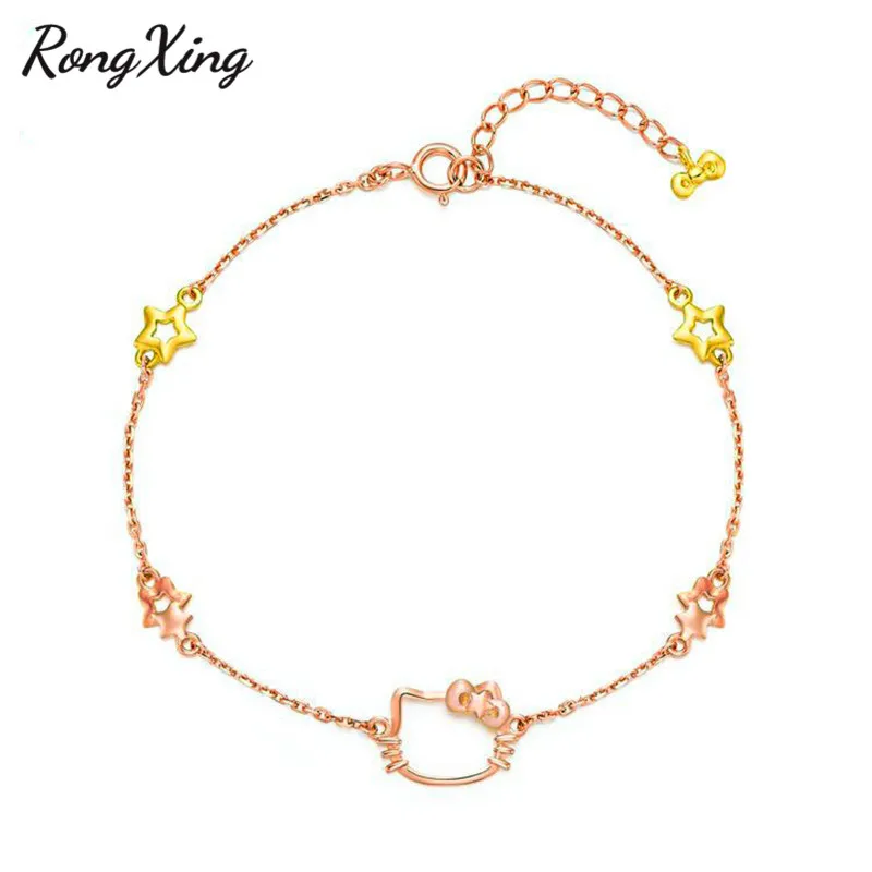 RongXing Colorful Metal Yellow Star Charm Bracelet Rose Gold Filled Lovely Hello Kitty Cat Bracelets For Women Girlfriend Gifts
RongXing Colorful Metal Yellow Star Charm Bracelet Rose Gold Filled Lovely Hello Kitty Cat Bracelets For Women Girlfriend Gifts