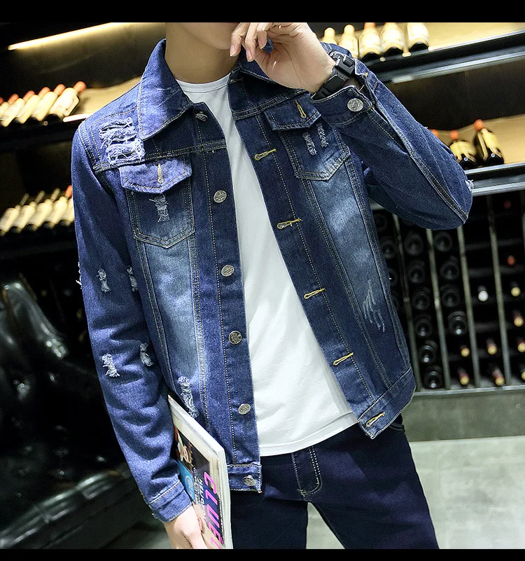 Solid Casual Summer Cowboy Men's Jean Jacket Chaqueta Hombre Slim Mens Denim Jacket Plus Size Bomber Jacket Men High Quality
Solid Casual Summer Cowboy Men's Jean Jacket Chaqueta Hombre Slim Mens Denim Jacket Plus Size Bomber Jacket Men High Quality