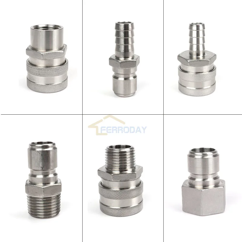 New Stainless Female/ Male Quick Disconnect Set, Home brew Fitting, 1/2"barb and 1/2"NPT beer Quick Disconnect for home brewring
New Stainless Female/ Male Quick Disconnect Set, Home brew Fitting, 1/2"barb and 1/2"NPT beer Quick Disconnect for home brewring