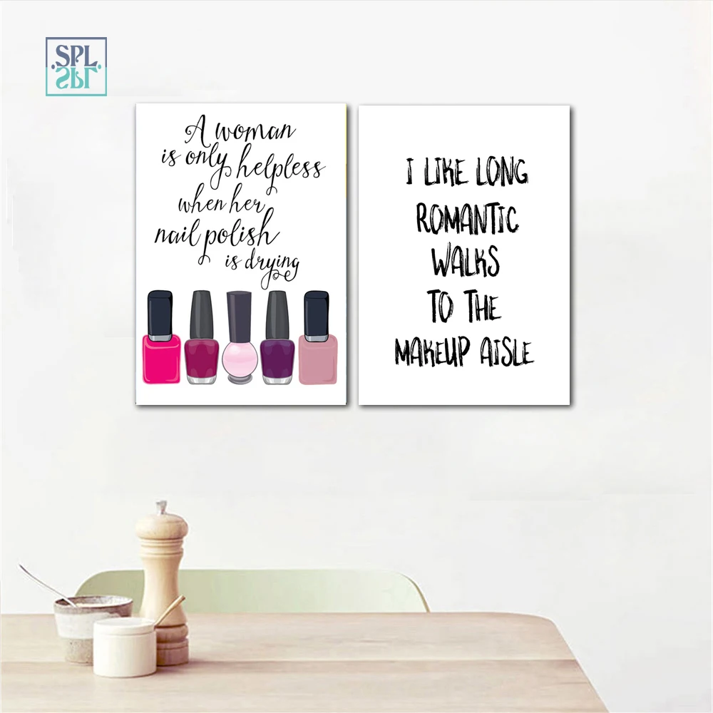 SPLSPL Makeup Quote Canvas Art Prints Painting Nail Polish Poster Wall Pictures Home Decor for Living Room No Frame
SPLSPL Makeup Quote Canvas Art Prints Painting Nail Polish Poster Wall Pictures Home Decor for Living Room No Frame