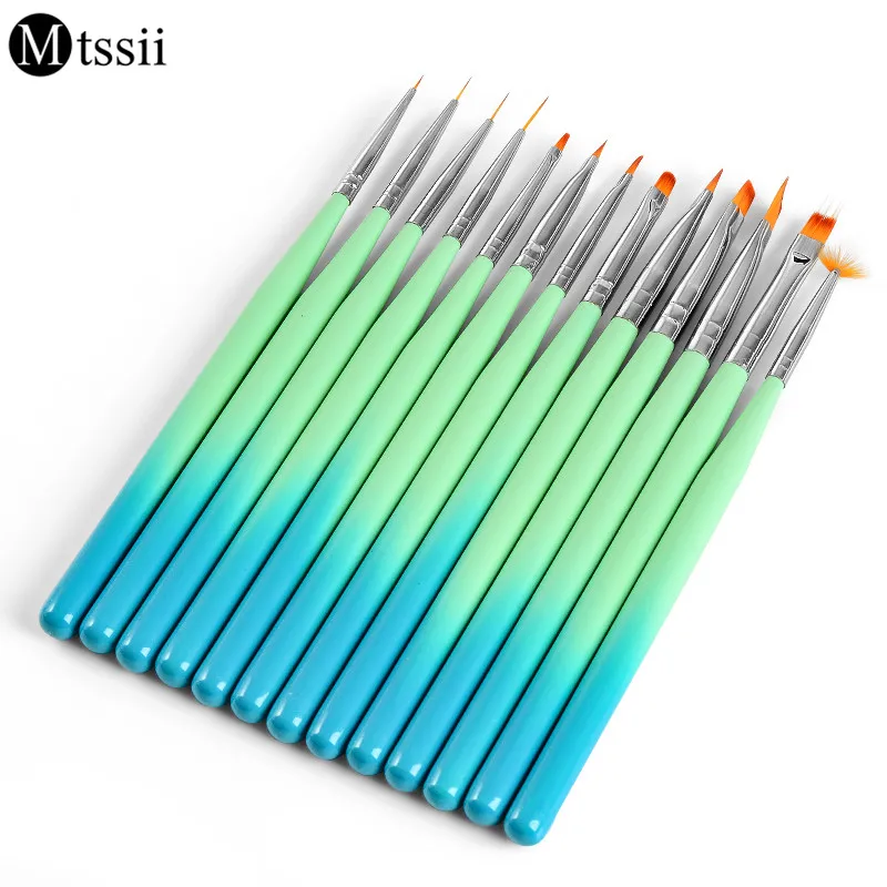 Mtssii 1Pc Liner Fan Flat Painting Pen UV Drawing Brush Green Blue Gradient Handle Manicure Nail Art Gel Polish Decoration Tool
Mtssii 1Pc Liner Fan Flat Painting Pen UV Drawing Brush Green Blue Gradient Handle Manicure Nail Art Gel Polish Decoration Tool